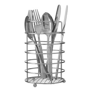 Vente chaude en acier inoxydable porte-ustensiles de cuisine fil métallique Chrome rond <span class=keywords><strong>couverts</strong></span> Caddy organisateur - Product Image 1