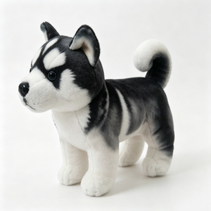 Peluche de perro husky personalizado, peluche realista de cachorro husky, husky blanco y negro, husky siberiano de peluche, juguete de peluche husky - Product Image 5