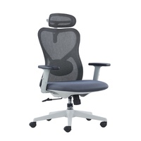 Chaise de bureau ergonomique 2D à dossier haut, confortable, entièrement en maille, pivotante, réglable, pour dirigeant, patron, manager