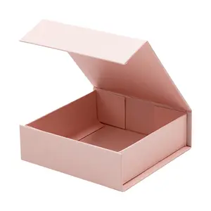 대량 25pcs 블러쉬 핑크 자석 플랩 뚜껑 작은 선물 상자 포장 도매
