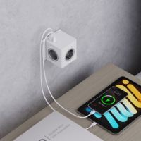Prise murale universelle 3 ports KC/EU, nouveau design, PD25W, portable, avec anneau lumineux pour l'insertion de la prise