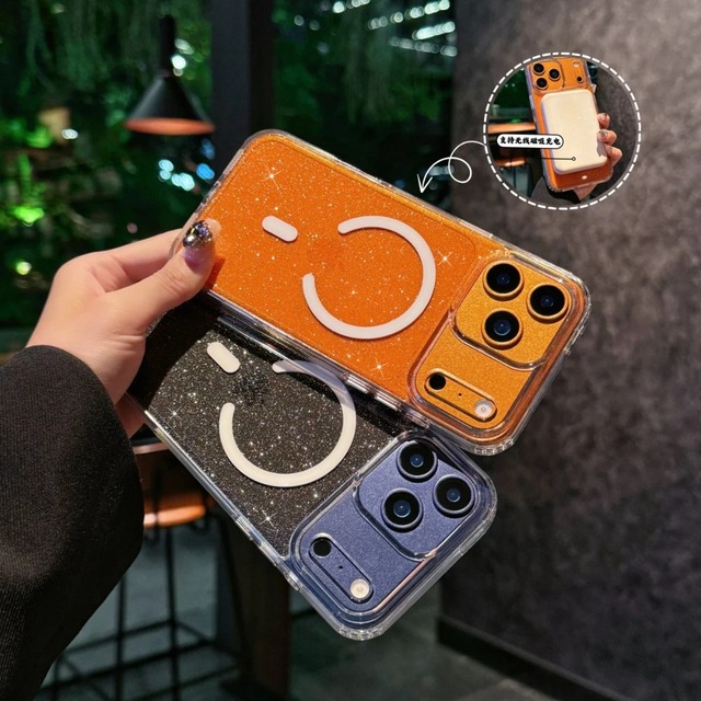 Luxury Starry Sky Clear Glitter Phone Case For iPhone 17 16 15 14 13 Pro Max Magnetic Shockproof Shiny Girl Cover