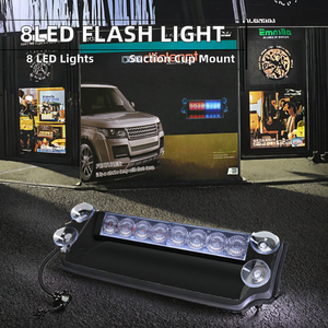 Nouveau GZYNX 12V LED Feu de position avant Rouge Bleu 8 LED Clignotant à fréquence variable pour pelle, fixation par ventouse 124 Spider - Product Image 1