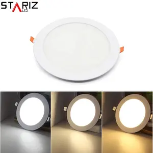 Panel de luz led empotrada para techo, 3, 6, 9, 12, 15, 18, 24 vatios, smd, negro, 4 pulgadas, precio