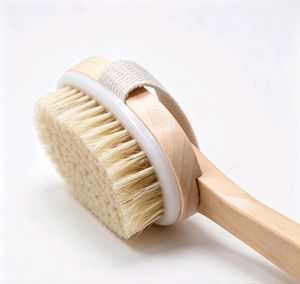 Natural Wooden Long-handle Bath <b>Brush</b> with Soft Bristles Mild for Skin and Easy to Use - Product Image 3