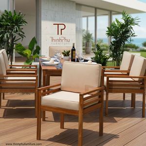 Chaise de jardin contemporaine en rotin pour l'extérieur, pliable, éco-responsable, avec structure en bois massif, idéale pour restaurant, hôtel, cuisine, cour, villa - Product Image 4