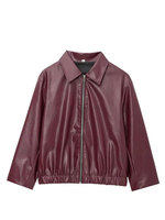ZEVITY – veste en simili cuir rouge vin, style streetwear, pour l'automne et l'hiver, vêtement d'extérieur tendance, fermeture éclair standard, col rabattable, manteaux en PU