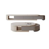 Table basse et meuble TV intégrés en bois rétractables de style crème, de luxe italien, durables, modernes et minimalistes pour salon