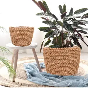Pot de fleurs en jonc de mer de style simple suspendu pots de bonsaï pour plantes bon marché en gros