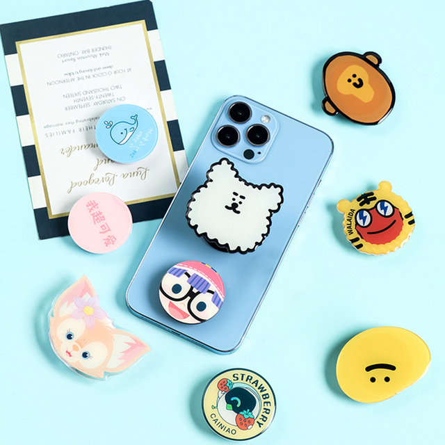 Wholesale Factory Popular Mobile Accessories Free Custom Logo Printing Finger Holder Cell Phone Grip ABS+TPU+Acrylic Stand