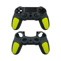 Housse de protection ergonomique en silicone texturé antidérapant bicolore pour manette de jeu Playstation 4/PS4