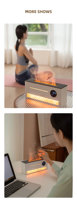 Diffuseur d'arômes intelligent à effet flamme de sel de cristal, humidificateur ultrasonique d'huiles essentielles, horloge numérique et minuteur, diffuseur de parfum de bureau