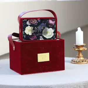 Velvet gift box white red wedding favor eid mubarak chocolate mug set cardboard hamper gift box velvet packaging for wedding