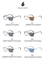 Lunettes de soleil photochromiques à monture carrée en gros, verres PC, protection UV400, monture de lunettes à changement de couleur pour l'extérieur