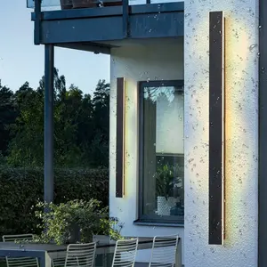 Modern alta qualidade villa pátio impermeável parede luz preta tira ao ar livre parede luz