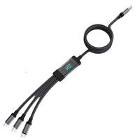 [1m/2m] 5A 120w 6A Charge super rapide USB vers USB-C Micro L Câble USB 3 en 1 avec affichage numérique pour téléphone portable