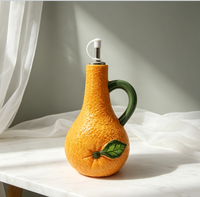 Schattige oranjevormige keramische voorraadpot met deksel, handgeschilderd fruitdesign, suikerpot, snoepcontainer voor aanrechtblad in de keuken