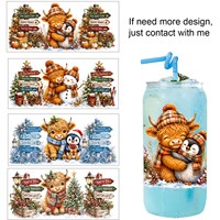 Autocollants de Noël, étiquettes de transfert, décorations pour tasses, gobelets, mugs, ensemble d'ornements de Noël pour verrerie