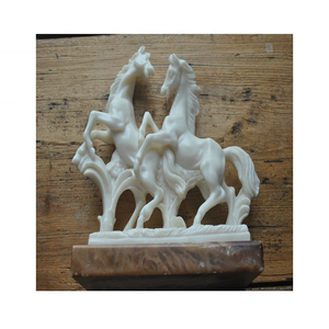 Figurine de cheval en marbre sculptée à la main, artisanat populaire, couleur personnalisée, haute qualité, meilleur prix, cadeau en pierre - Product Image 2
