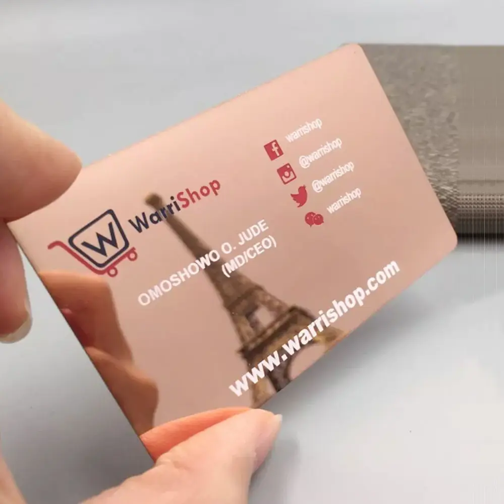 Индивидуальный личный логотип прочная карта из нержавеющей стали и металлическая визитная карточка