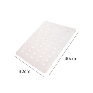 Perforated Sink Protector Rectangle TPE Anti Slip Bath Mat White Green Light Blue Minimalist Design Shower Toilet Waterproof - Product Image 4