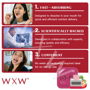 OEM Manufacturer Herbal Supplement Vitamin D3 K2 Strips with Calcium Bone Strength Support for Grow Taller <b>Height</b> Growth <b>Pills</b> - Product Image 6