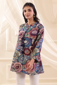 Compre una elegante túnica de manga larga con estampado étnico mosaico, de corte relajado, ropa de moda premium de boutique para mujer. - Product Image 5
