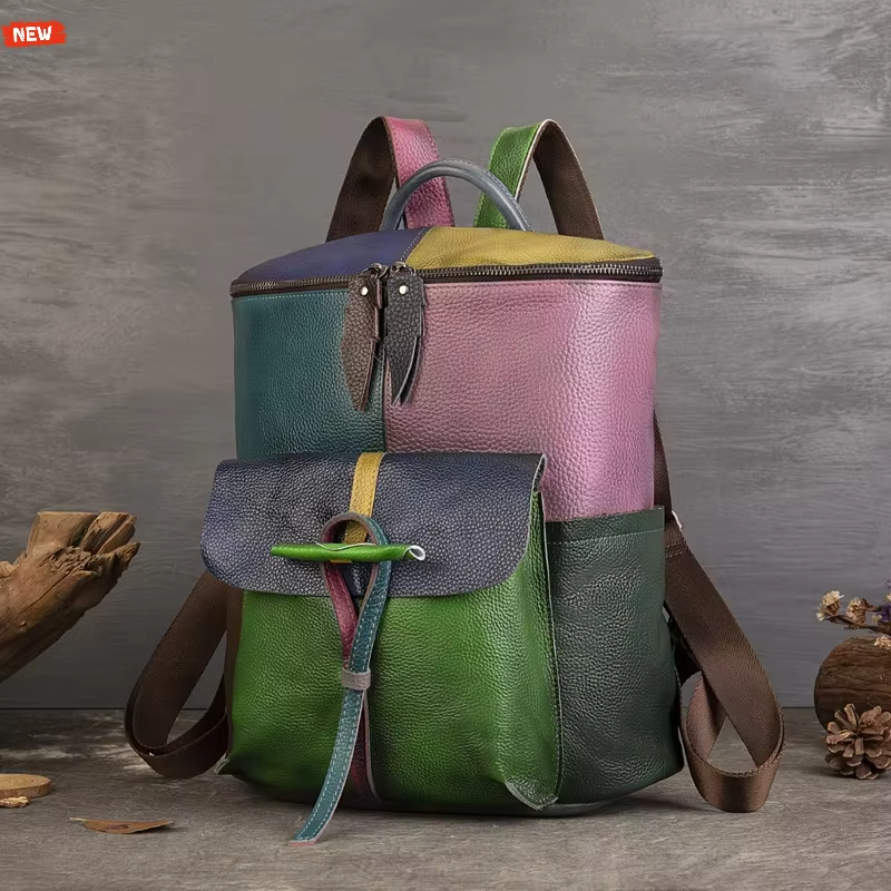 Assorted Colors Fashion Large Genuine Leather