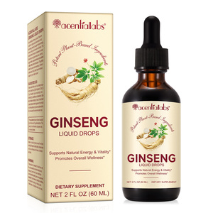 Acentiallabs 60ml Estratto di Ginseng <span class=keywords><strong>Rosso</strong></span> Panax Vegano Senza Alcool, Integratore per Supporto dell'Umore ed Energia, Gocce Liquide di Ginseng per Adulti - Product Image 1