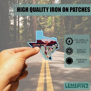 Patch brodé personnalisé carte du Texas 3 pouces thermocollant ou à coudre, applique de voyage en tissu feutre non tissé, patch décoratif - Product Image 5