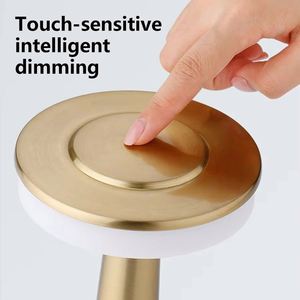 Modern LED <b>Table</b> <b>Lamp</b> Metal Touch Control Remote Rechargeable Eye-Caring Simple Dimmable Eco-Friendly Decorative Light Home - Product Image 5