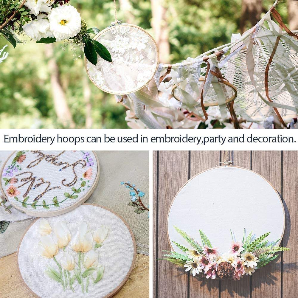 10 Cerchi Da Ricamo In Bambù - 13cm Per Punto Croce E Lavori Artigianali - Foto 14