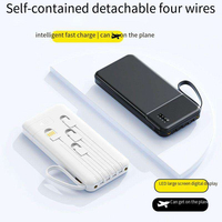 Affichage LED 4 câbles intégrés USB Type-C Haute capacité 10W Sortie Personnalisable 10000mAh Li-Polymère Mini Banque d'alimentation portable