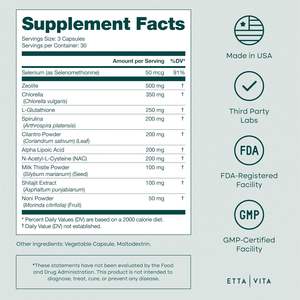 Capsules de désintoxication pour le nettoyage du foie à la zéolite pour la santé et l'énergie des intestins de désintoxication des métaux lourds avec NAC Chlorella Spirulina Milk Thistle & Shilajit - Product Image 3