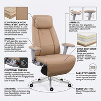 Fauteuil de bureau exécutif moderne en cuir électrique inclinable intelligent multifonctionnel - Idéal pour les patrons, les managers, les enseignants, la maison et le bureau (pour les pauses déjeuner)