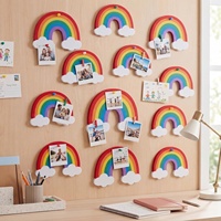 Décorations murales en feutre personnalisées, 12 pièces, tableau d'affichage arc-en-ciel en 3 tailles pour la chambre d'enfant, la chambre à coucher, le salon, la maison, le dortoir