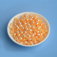 Perles demi-rondes à dos plat en plastique avec strass en vrac pour appliques décoratives Vente en gros