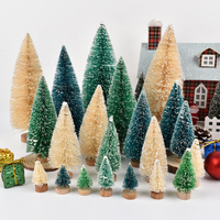 Mini arbres de Noël artificiels en forme de bouteille avec base en bois pour la décoration de la maison et des projets créatifs