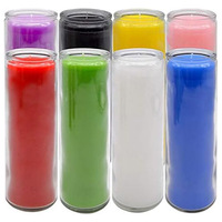 Bougie d'église religieuse en verre de 15oz de haut, bougie de prière ange gardien orthodoxe de 7 jours en verre transparent de 20 minutes