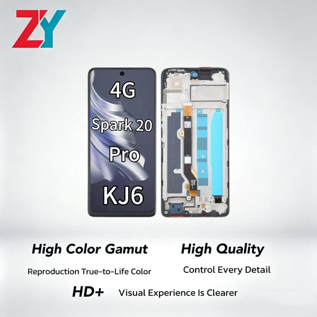 FOR Tecno Spark 20 Pro 4G KJ6  TFT LCD Screen with Frame Assembly Replacement Wholesale for Mobile Phone Repair & Replacement