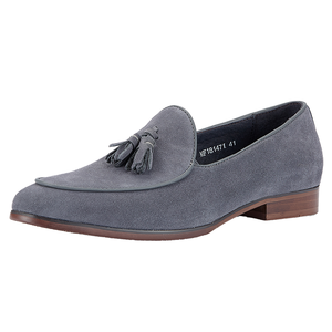 Nouvelles chaussures plates en cuir véritable pour hommes, daim de première qualité, mocassins décontractés, légères, gris café, printemps été automne - Product Image 2