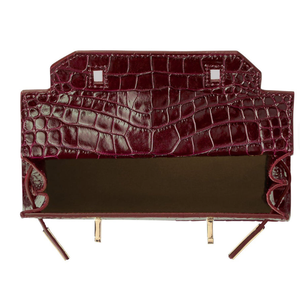 Sac à main haut de gamme en cuir pour femme, logo personnalisé par un créateur de mode, poignée supérieure en cuir de crocodile végétalien luxueux - Product Image 5