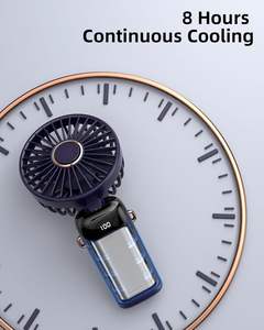 Ventilador de Mano Recargable, Ventilador Portátil con Soporte, Mini Ventilador Plegable - Product Image 4