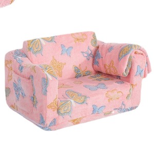 Canapé pliant en velours pour enfants avec motif papillon, éponge à haute résilience pour coin lecture, à partir de 3 ans - Product Image 4