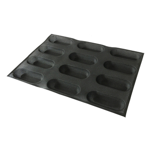 12 Cavity Perforated Baguette <b>Mat</b>, Silform Non-Stick <b>Silicone</b> Baguette <b>Baking</b> <b>Mat</b> - Product Image 1