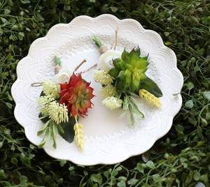 Ensemble <span class=keywords><strong>de</strong></span> Corsage <span class=keywords><strong>de</strong></span> <span class=keywords><strong>Mariée</strong></span> en Succulentes Artificielles Fleurs <span class=keywords><strong>de</strong></span> Poignet 26g Chine pour Décoration <span class=keywords><strong>de</strong></span> Mariage - Product Image 3