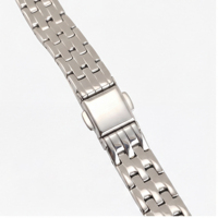Bracelet de montre en acier inoxydable argenté, bracelet de remplacement en métal multi-liens avec accent cristal et fermoir papillon pour femme
