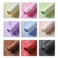 Papier d'emballage texturé effet glace craquelée, motif pierre haut de gamme, papier fait main, style chic DIY pour l'emballage de bouquets de fleurs