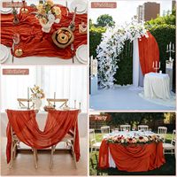 En gros Chemin de table en gaze froissée pour la maison et les tables de mariage