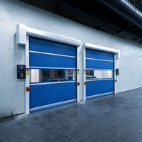 Porte à enroulement rapide en PVC industriel bleu pour atelier d'assemblage, zone de production, séparation